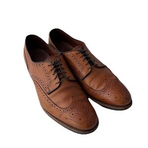 Allen Edmonds Lombard Walnut Brown Leather Wingtip Derby Dress Oxfords Men’s 10